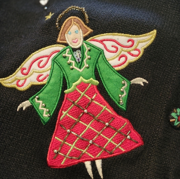 NWT Quacker Factory Plus Size‎ Women's Christmas Embroidered Sweater Size 1X - Picture 9 of 9